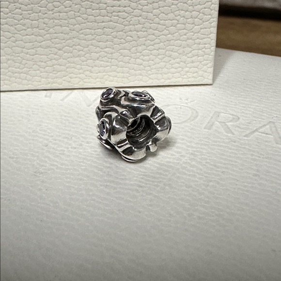 Pandora great shape ocean wave purple cz crystal sterling silver 925 ale charm - Picture 4 of 4